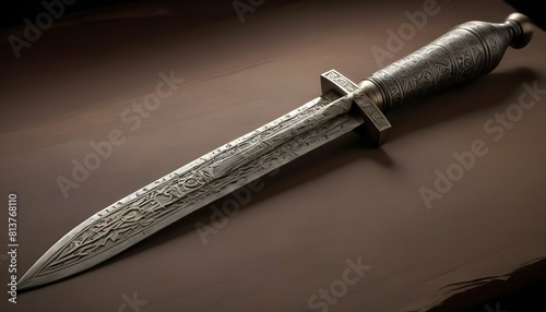 A ceremonial dagger etched with ancient runes and upscaled 3