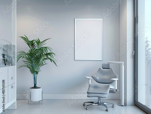 Modern office design for a dental clinic with space to mock up your own picture or text