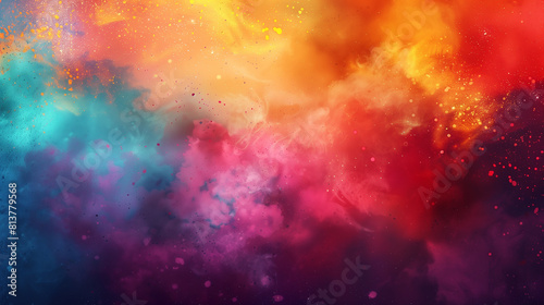 A colorful space background with a purple and yellow swirl