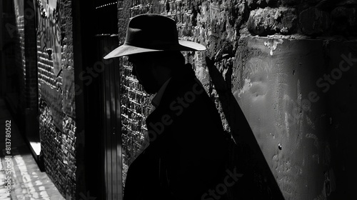 Enigmatic Stranger in Shadowy Alley Photography.
