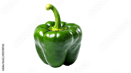 High resolution photo of green capsicum on transparent background