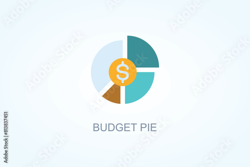 Budget Pie Vector Or Logo Sign Symbol Illustration