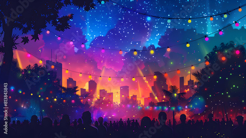 Nighttime Pride Festival: Celebrating Diversity Under the Stars with Music, Dance, and Colorful Lights