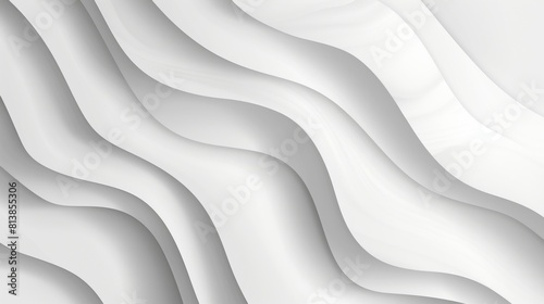 Abstract white waves background design in 3D illustration