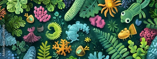 Genetic Diversity Examined A Comparative Infographic of Bacteria Plants Animals and Fungi