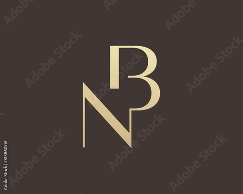 BN or NB letter logo icon design. Classic style luxury initials monogram.