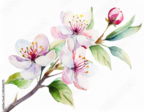Kwitnąca wiosenna różowa gałązka ilustracja