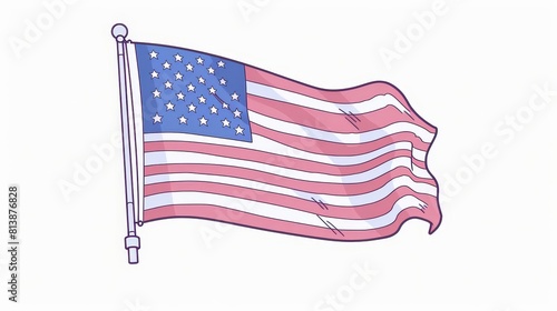 Waving American flag.