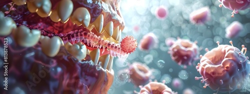 Microscopic View of Bacteria in Dental Plaque and Periodontal Disease