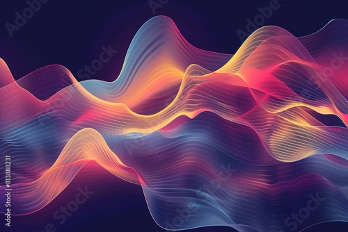 Abstract wireframe design with modern science and technology elements, presented as a trendy surface illustration in vector format.