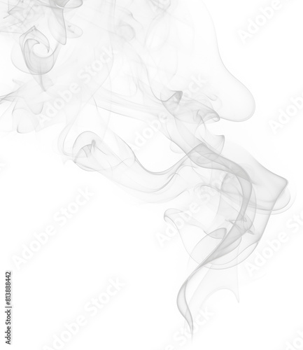 Realistic white smoke texture on Transparent background