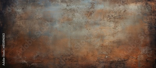 An aged weathered metal plate with a grunge texture is used as the background for this copy space image