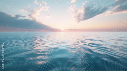 A 3D rendered image of a calm