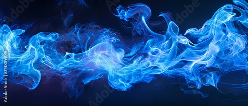 embers from a blue fire ,Fire blue flames on black background. Fire embers particles over black background. Fire sparks background.
