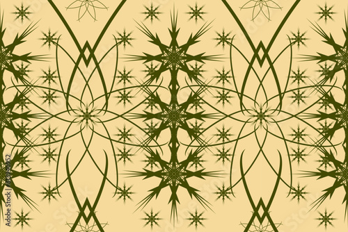 Seamless green floral graphic pattern