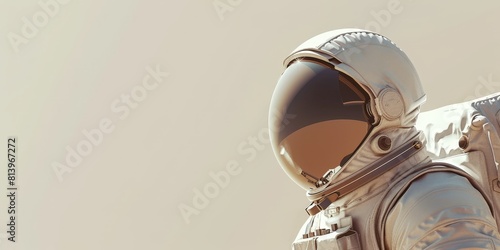 The astronaut is wearing a spacesuit and standing on the surface of Mars. The background is a barren, rocky landscape.