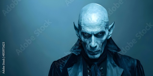 The Sinister Portrait of Nosferatu: A Creepy Depiction of the Evil Count. Concept Horror Photography, Dark Themes, Gothic Style, Vampire Portrait, Sinister Characters