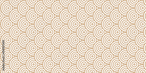 Overlapping Pattern Minimal diamond geometric waves spiral and abstract circle wave line. brown color seamless tile stripe geometric create retro square line pattern white background.
