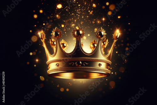 Gold Crown isolated on black background