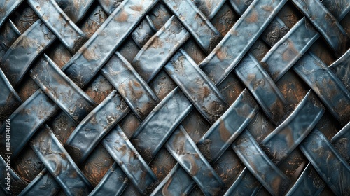Blue and gray metal background with a basketweave pattern.