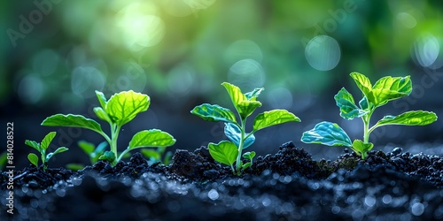 Biochar enhances soil fertility by increasing carbon content promoting optimal plant growth. Concept Soil fertility, Carbon sequestration, Plant growth, Biochar, Agricultural innovation