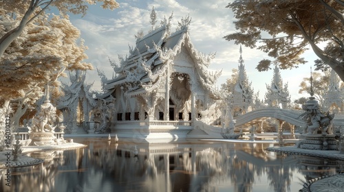 wat rong khun temple hyper realistic 