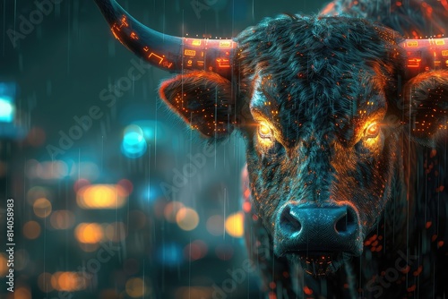Bull market, Business and finance, Technology, futuristic background