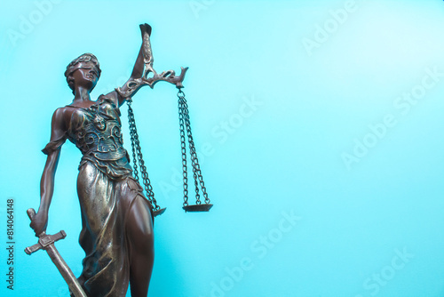 Lady justice. Statue of Justice on sky background. Legal and law concept.