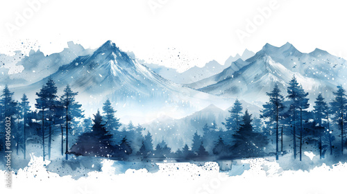 Winter background modern. Hand painted watercolor drawing for Christmas and Happy New Year. Background design for invitations, cards, social posts, ads, covers, banners, and social media.