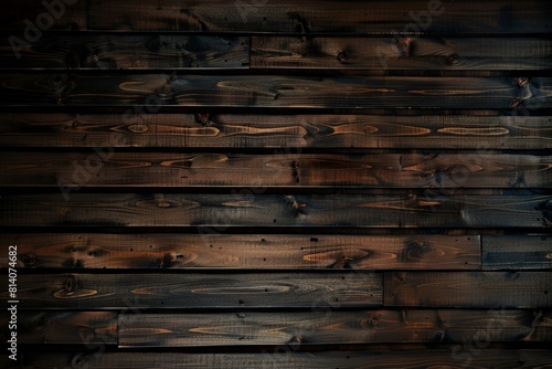 dark brown wood wall background, horizontal strips of dark wood Generative AI