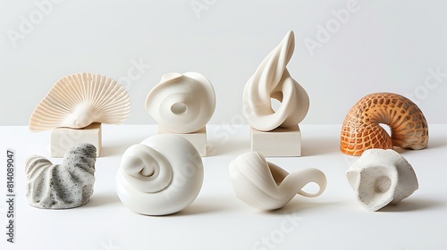 Various types of rests captured in isolation on a pristine white background, showcasing their distinct shapes and designs.