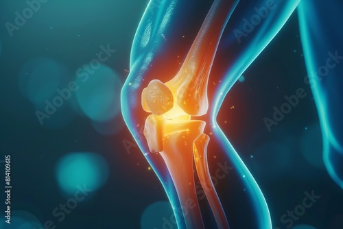 painful knee joint with arthritis and osteoarthritis medical anatomy 3d illustration