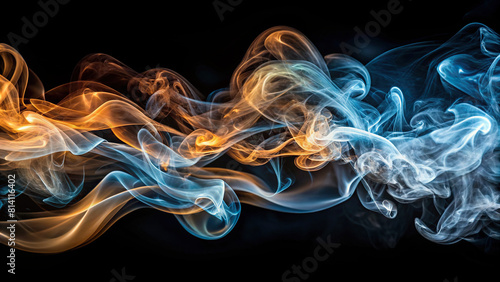 Abstract swirls of smoke intertwining in dynamic motion 