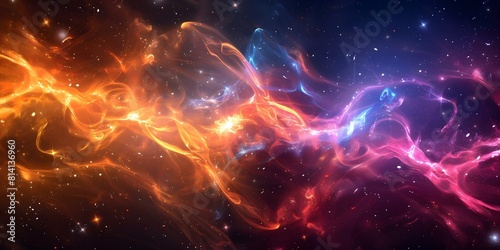 A Dynamic Cosmic Background with Star Clusters, Nebulae, and Radiant Astral Patterns. Concept Cosmic Backgrounds, Star Clusters, Nebula Photography, Astral Patterns, Radiant Skies