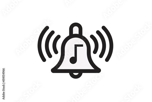 a bell with a note and waves