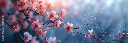 landscape cherry blossom and sakura Thailand realistic nature and landscape
