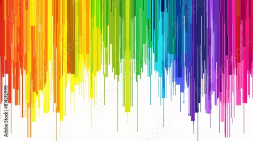 Modern Illustration of Rainbow Colored Stripes Cascading Vertically, Reflecting the Diversity of the LGBT Community for a Pride Poster, Isolated on White Background