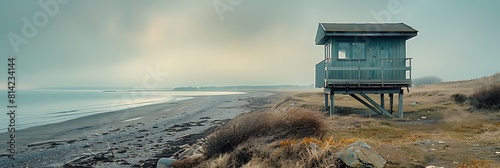 Lifeguard tower by the beach, south of Sweden realistic nature and landscape