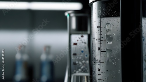 A close-up of a chemical reaction taking place in a laboratory flask 