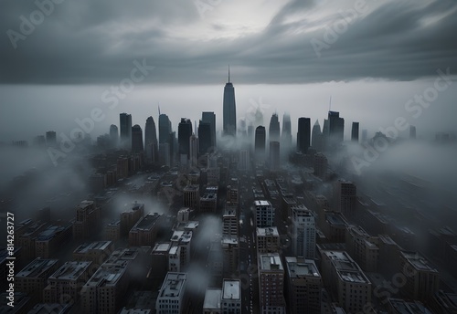 invisible city hidden in the clouds, generative AI