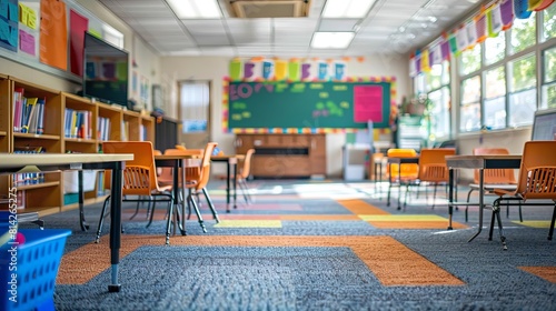 A classroom where students use personalized learning algorithms to adapt the curriculum to their individual learning styles