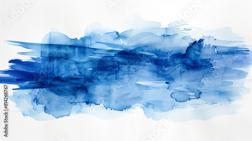 Vivid Blue Watercolor Brush Stroke