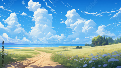 illustration of variant pic summer panorama