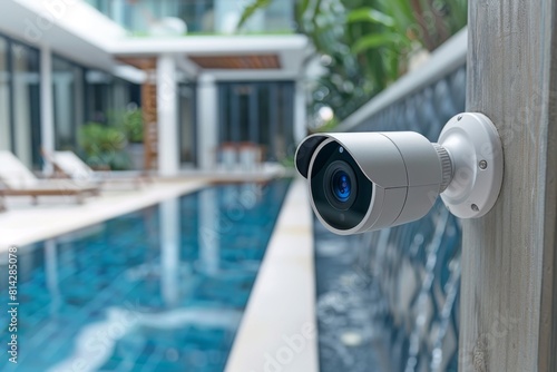Security technology systems feature 3D camera setups, CCTV connections, and electronic surveillance data.