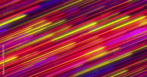 Image of multiple glowing light trails moving diagonally in seamless loop