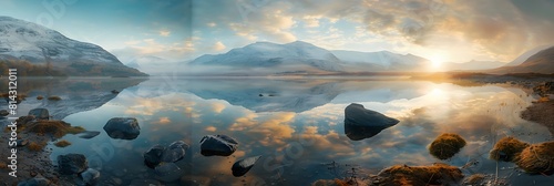 Loch Eriboll, Scotland realistic nature and landscape