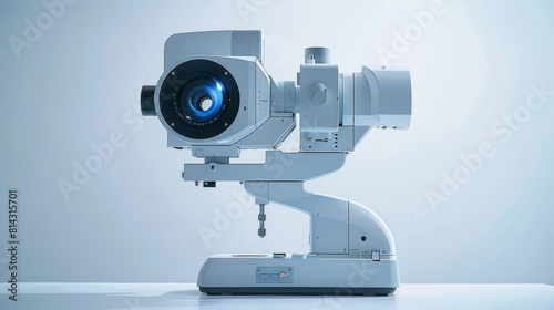 a retinal camera, used in ophthalmology, isolated on white.