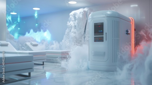 a cryotherapy machine, used in pain treatment, isolated on white.