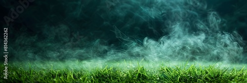 Green background with dark ground and a mix of toxic elements like black fog and stink mist, evoking a sense of pollution and unpleasantness
