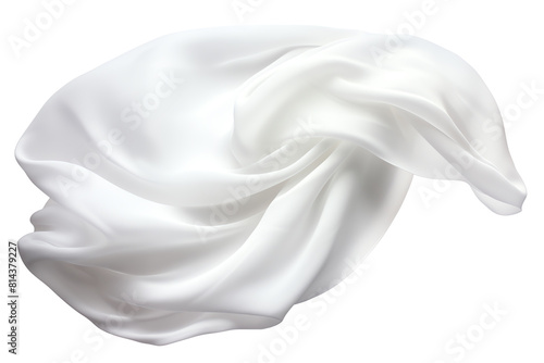 The image shows a white silk scarf. It is soft and smooth, and it looks very luxurious.